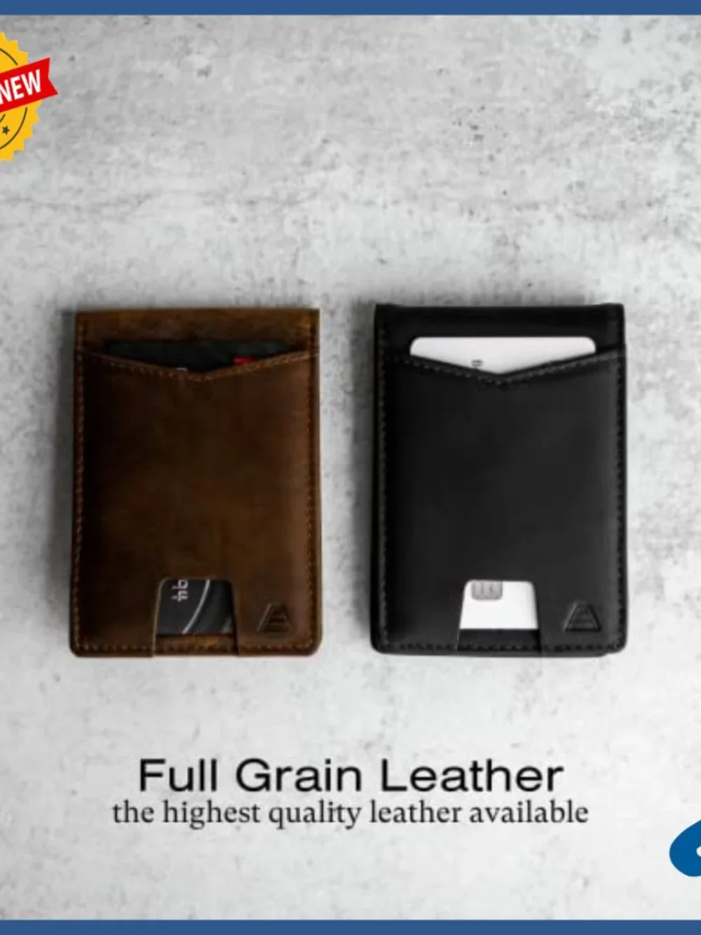 Men's Leather Bifold Wallet with Secret Compartment, Minimalist Design